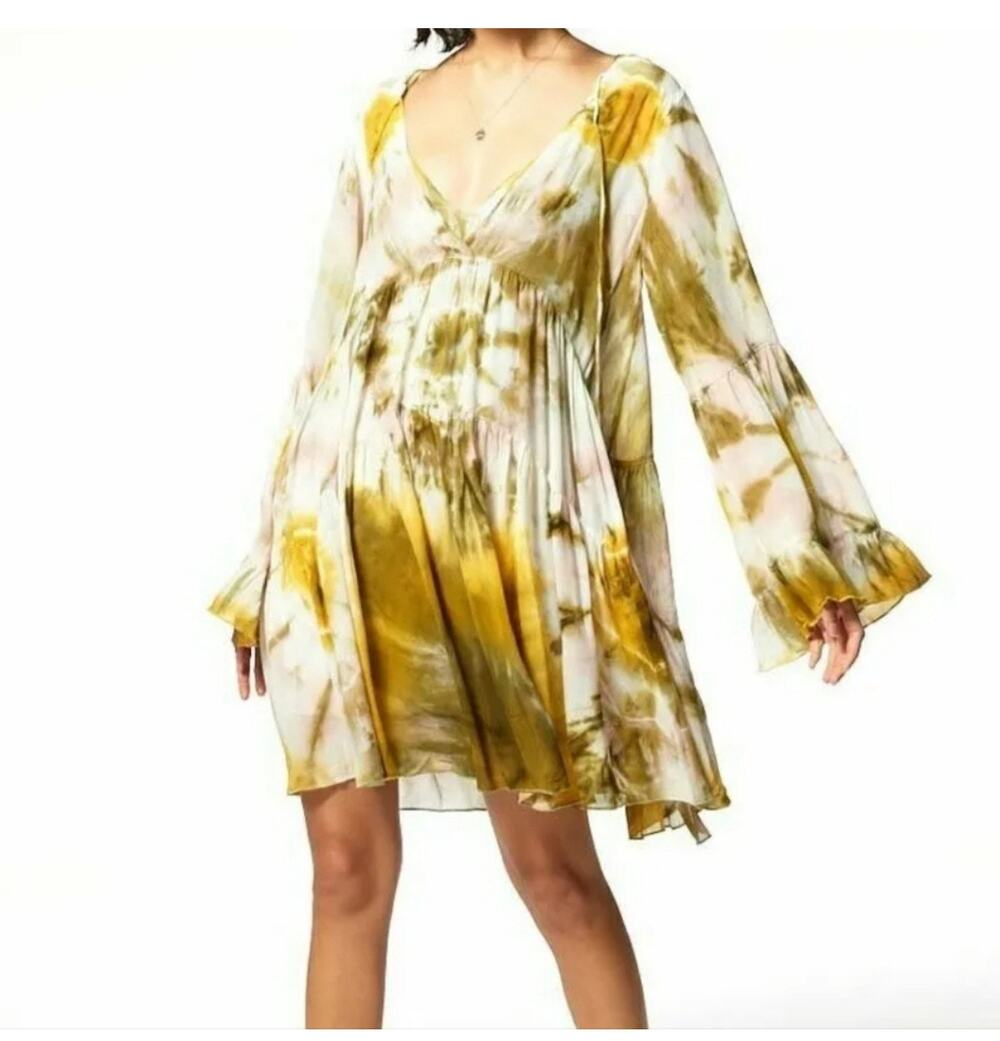 Young Fabulous & Broke Tie-Dye Tiered Waterfall Duster Tunic Boho